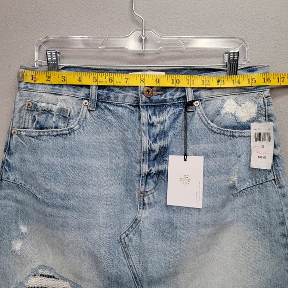PISTOLA DISTRESSED CUT-OFF DENIM SKIRT, SIZE 30, NWT - Picture 7 of 8